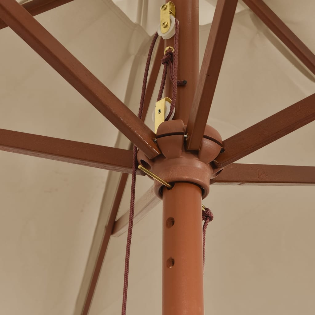 vidaXL Garden Parasol with Wooden Pole Taupe 299x240 cm