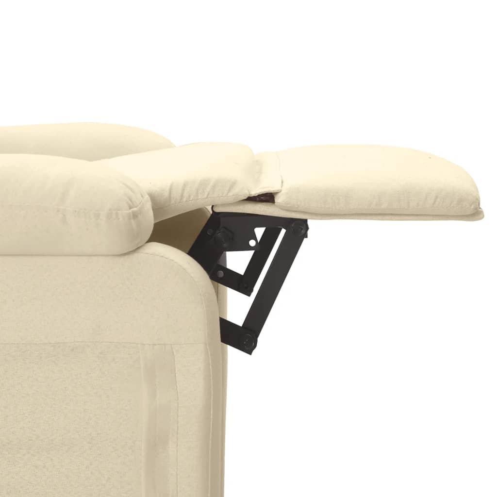 vidaXL Recliner Chair Cream Fabric