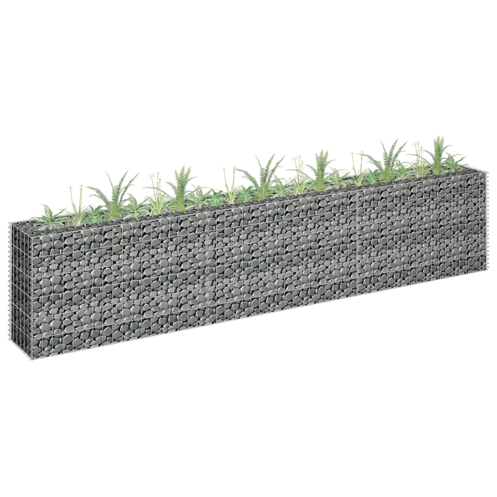 vidaXL Gabion Raised Bed Galvanised Steel 270x30x60 cm