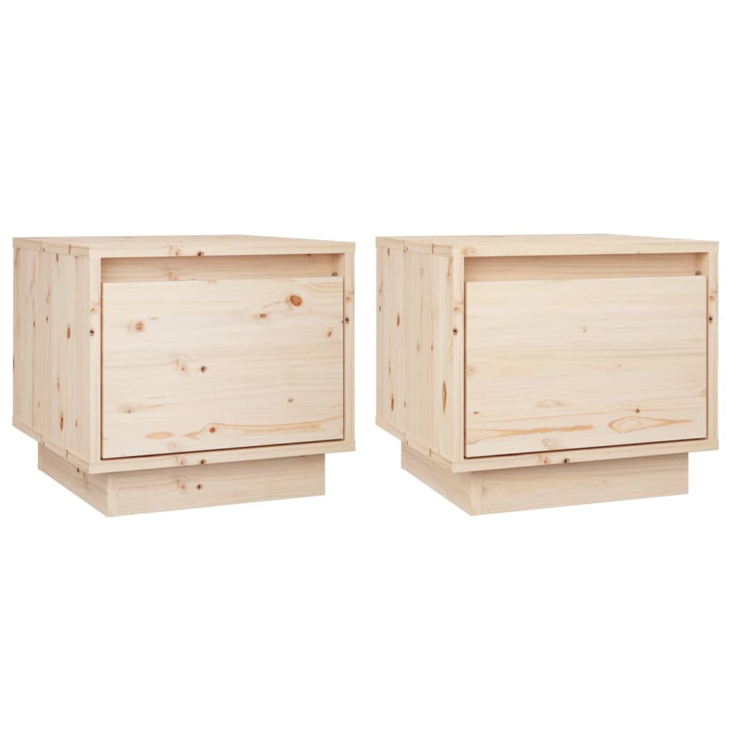 vidaXL Bedside Cabinets 2 pcs 35x34x32 cm Solid Wood Pine