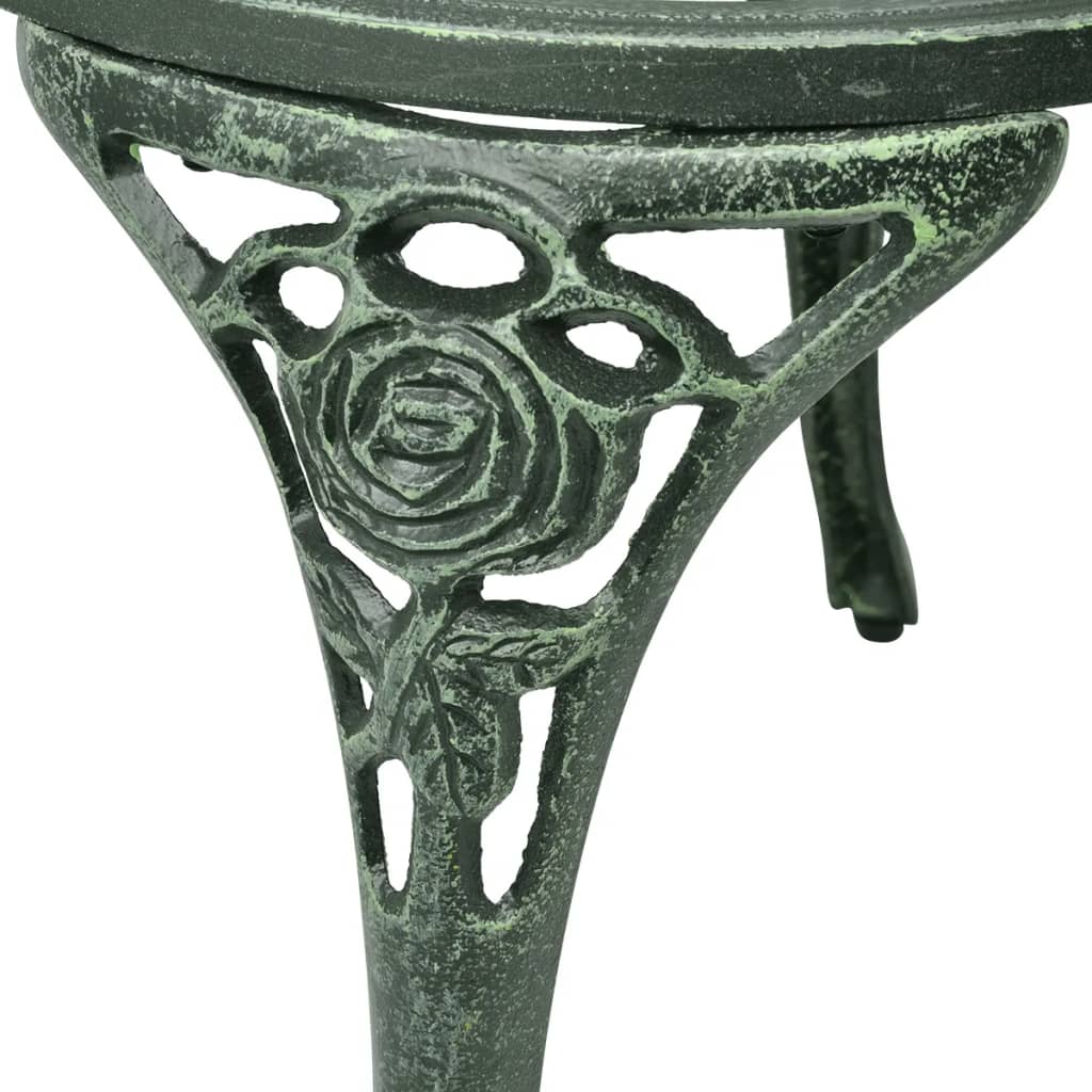 vidaXL 3 Piece Bistro Set Cast Aluminium Green