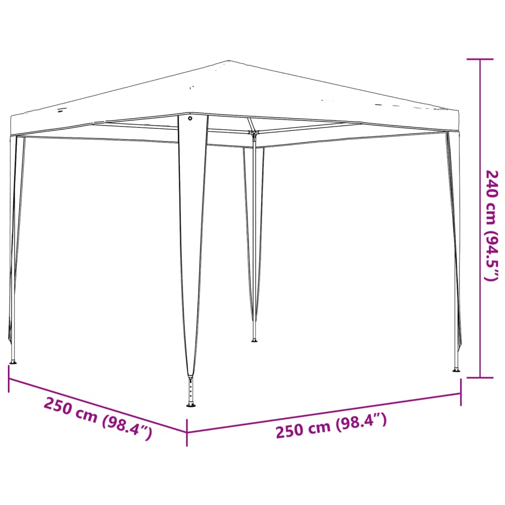 vidaXL Professional Party Tent 2.5x2.5 m Anthracite 90 g/m²