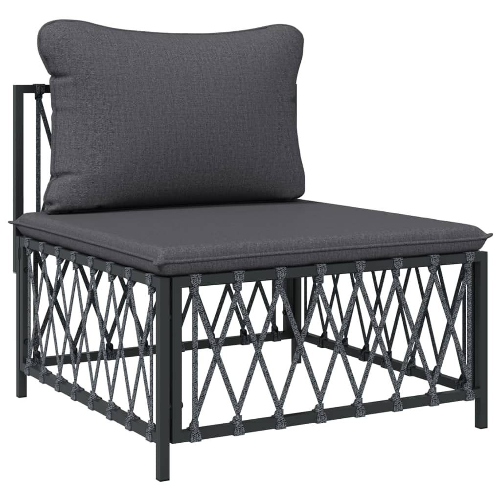 vidaXL 4 Piece Garden Lounge Set with Cushions Anthracite Steel