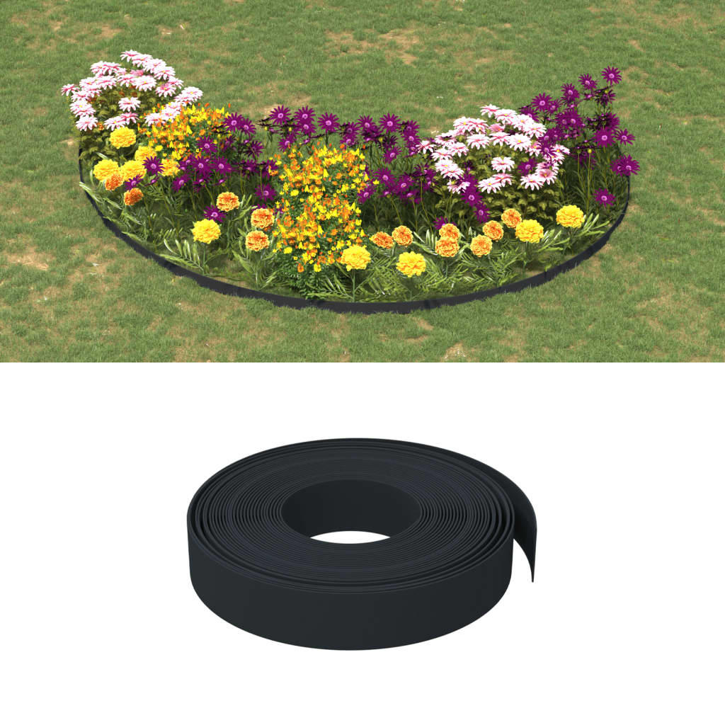 vidaXL Garden Edging Black 10 m 10 cm Polyethylene