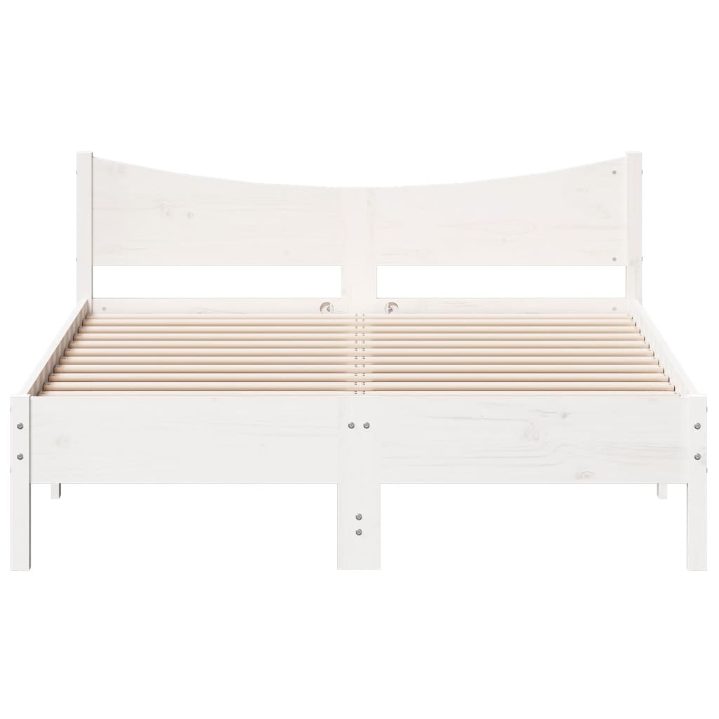 vidaXL Bed Frame without Mattress White 120x190 cm Small Double Solid Wood Pine