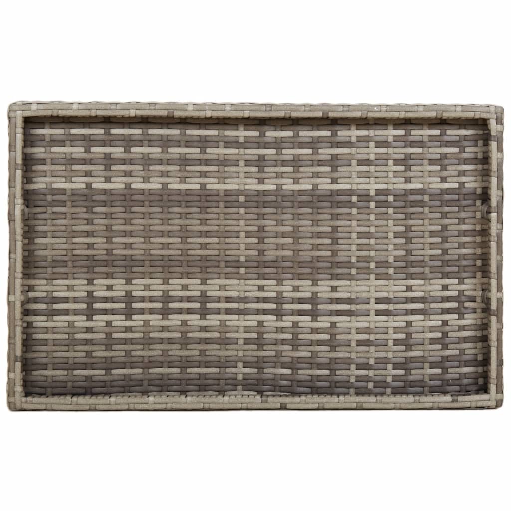 vidaXL Folding Tray Table Grey 65x40x75 cm Poly Rattan