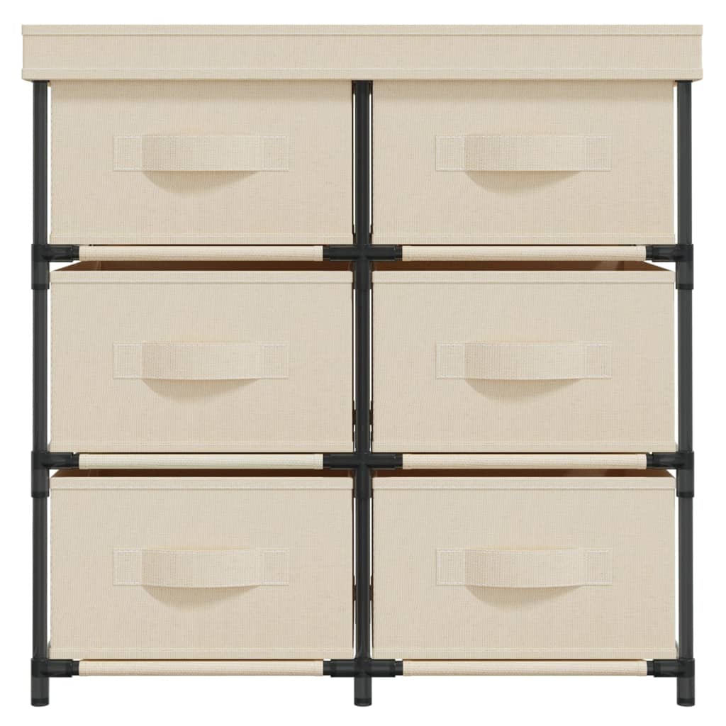 vidaXL Storage Cabinet with 6 Drawers 55x29x55 cm Cream Steel