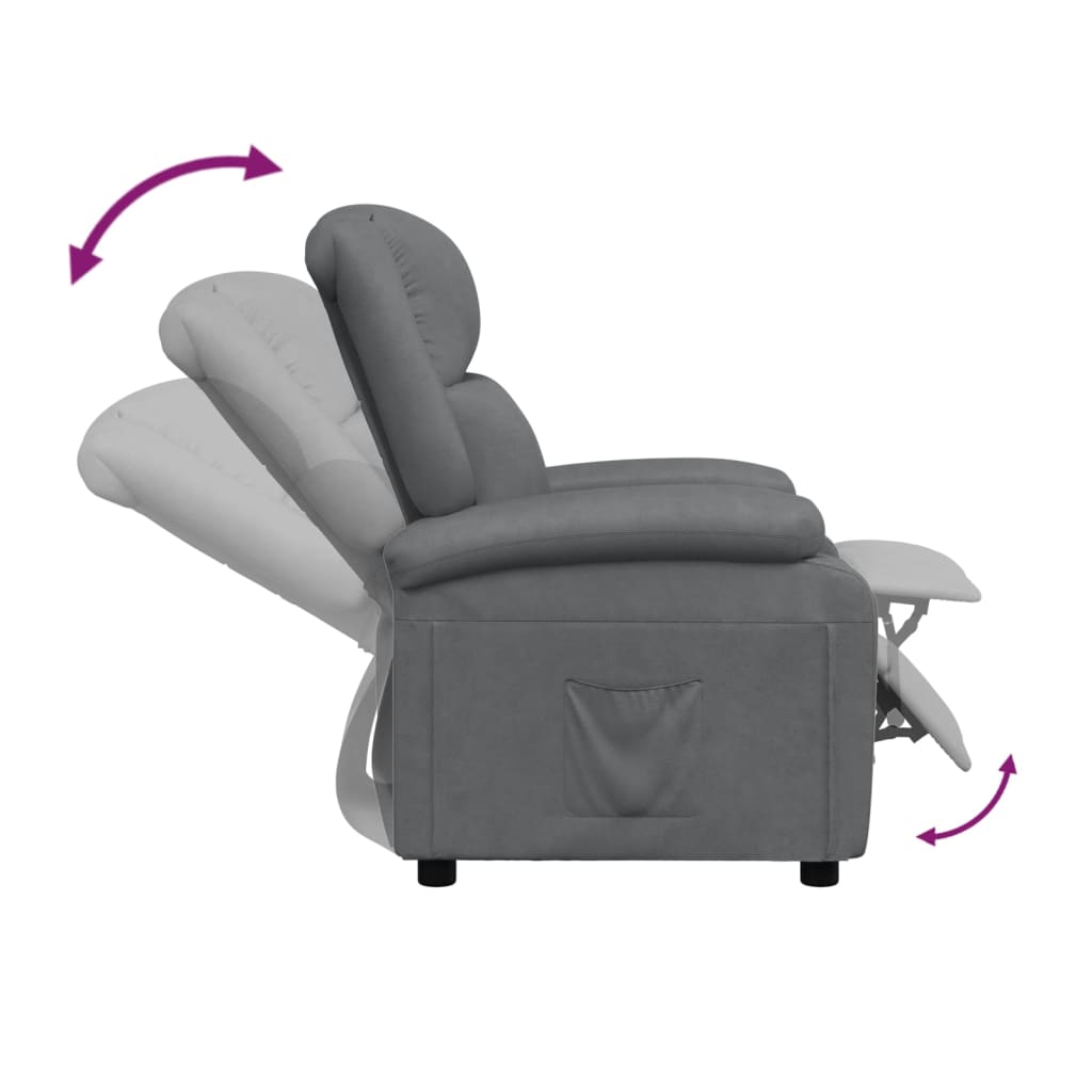 vidaXL Recliner Chair Anthracite Faux Leather