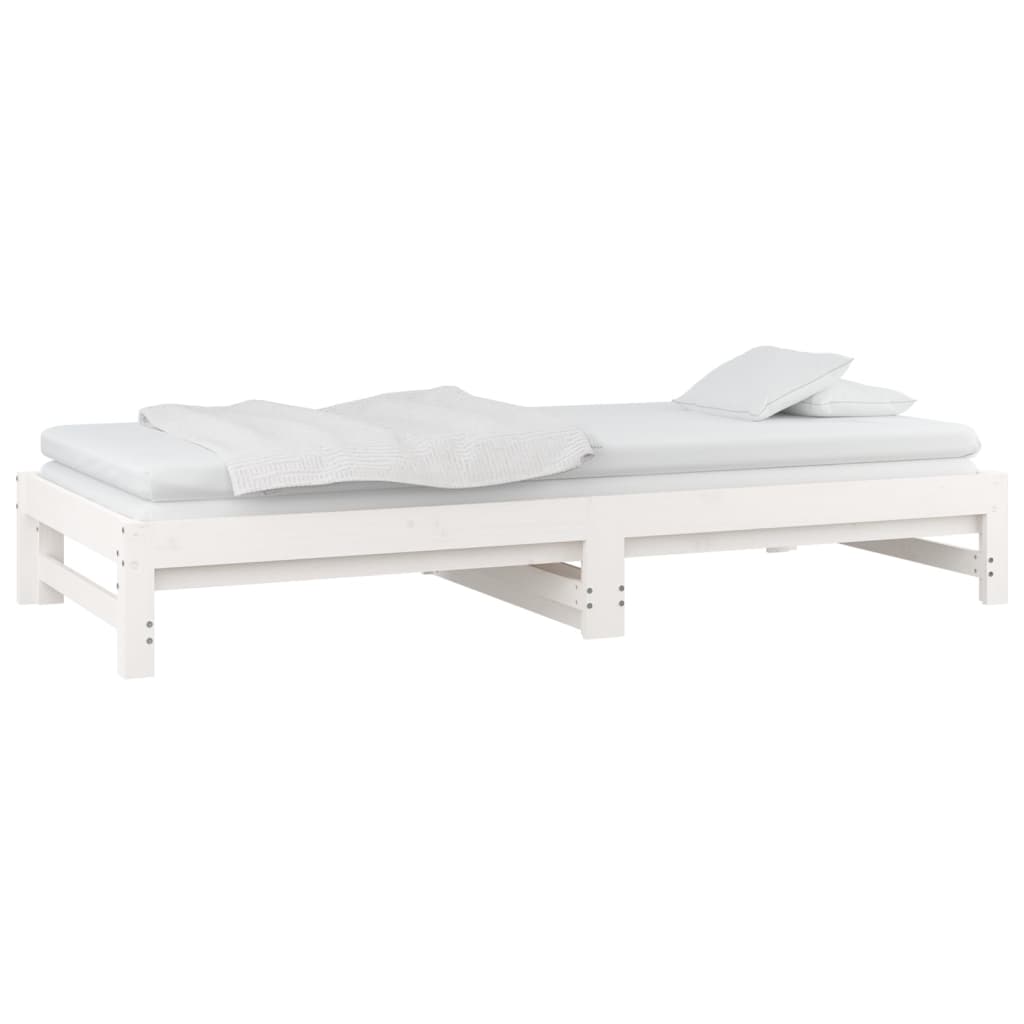 vidaXL Pull-out Day Bed without Mattress White 2x(80x200) cm