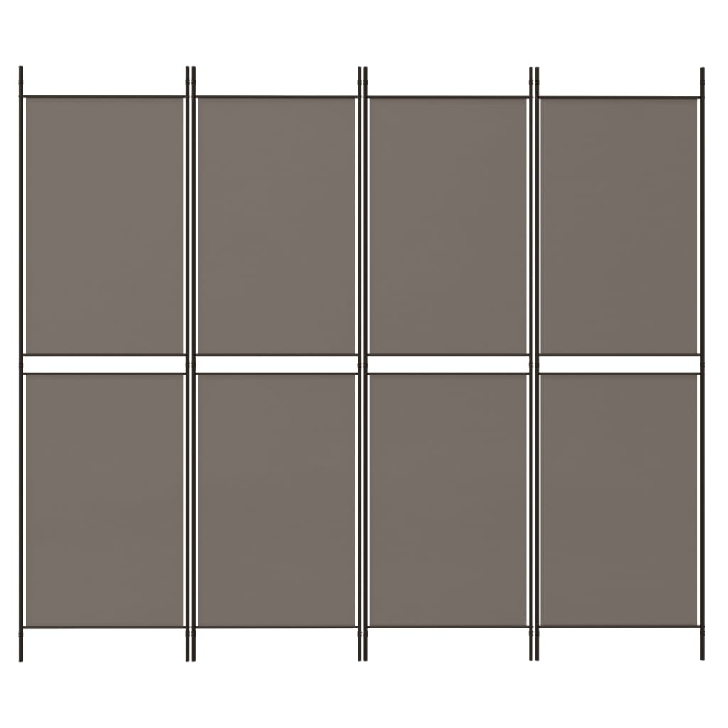 vidaXL 4-Panel Room Divider Anthracite 200x180 cm Fabric