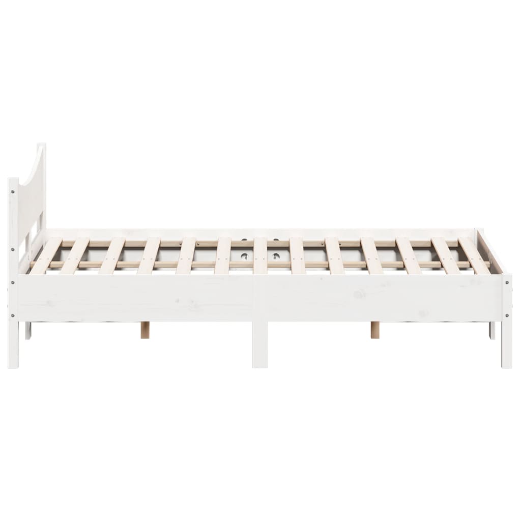 vidaXL Bed Frame White 140x200 cm Solid Wood Pine