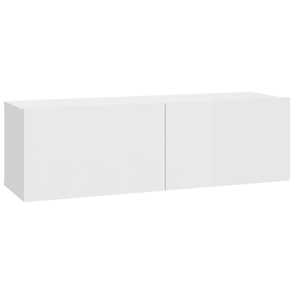 vidaXL Wall TV Cabinets 2 pcs High Gloss White 100x30x30 cm Engineered Wood