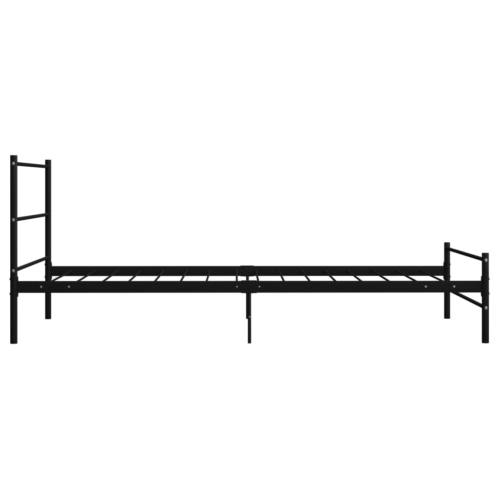 vidaXL Bed Frame without Mattress Black Metal 90x200 cm