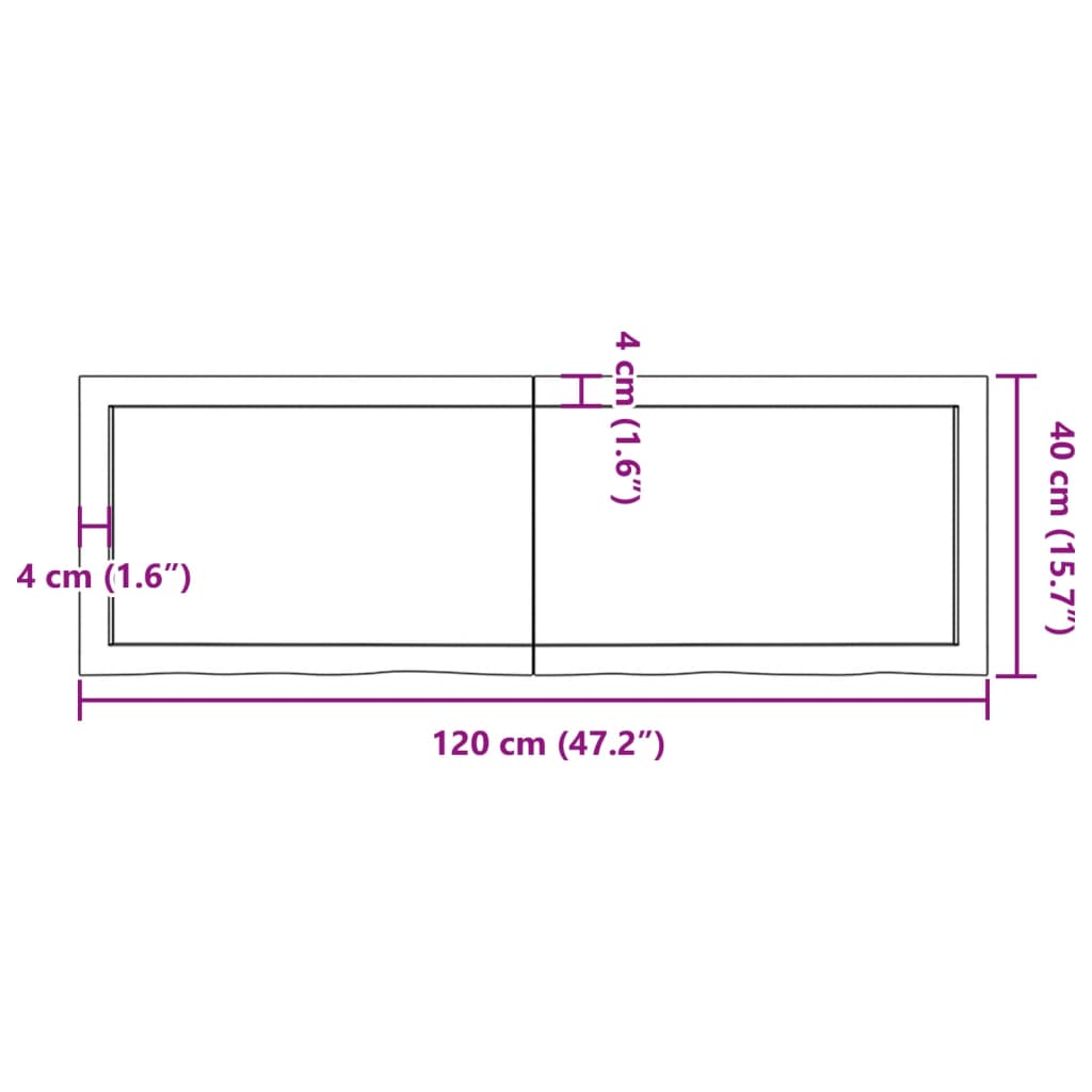 vidaXL Wall Shelf Light Brown 120x40x(2-4) cm Treated Solid Wood Oak