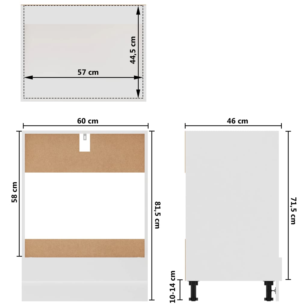 vidaXL Oven Cabinet White 60x46x81.5 cm Engineered Wood