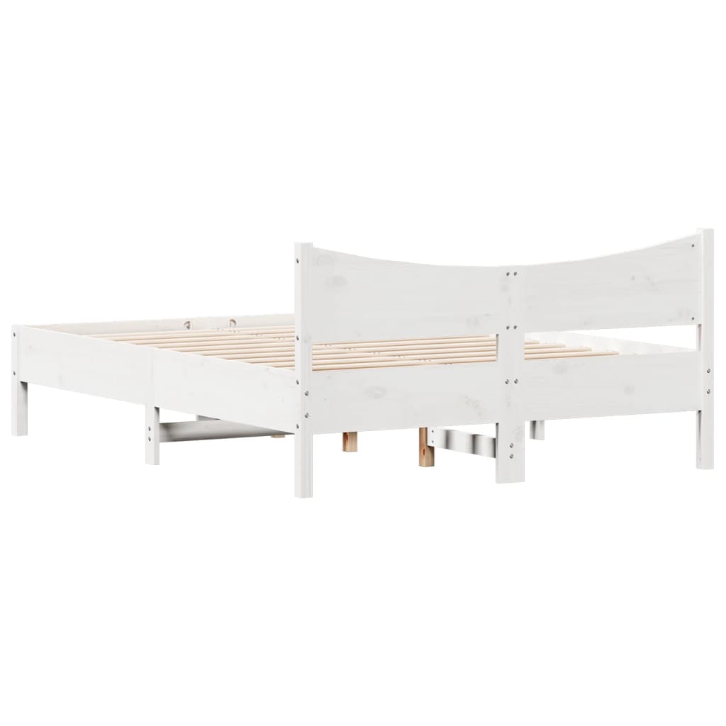 vidaXL Bed Frame White 140x200 cm Solid Wood Pine