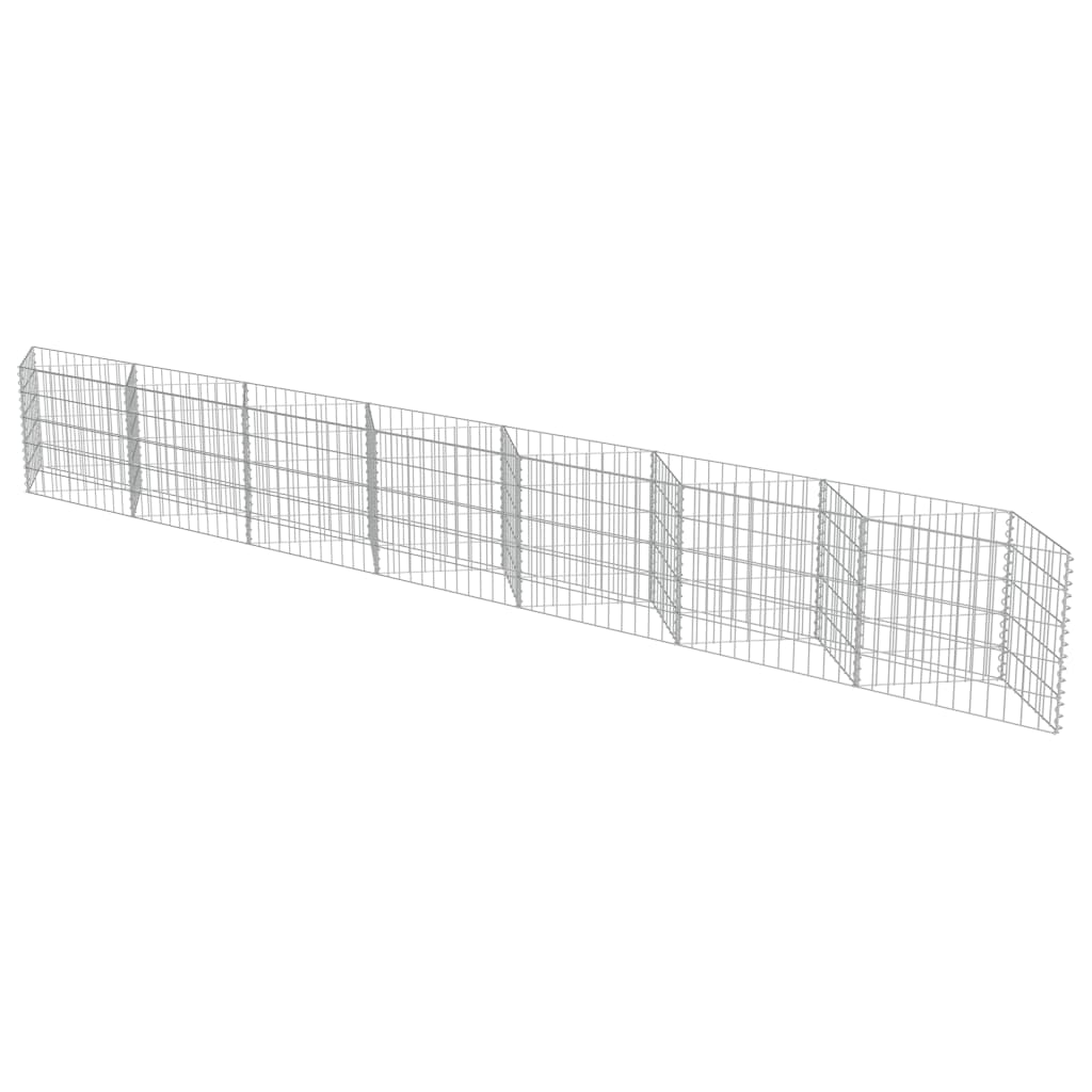 vidaXL Gabion Wall Galvanised Steel 450x30x50 cm