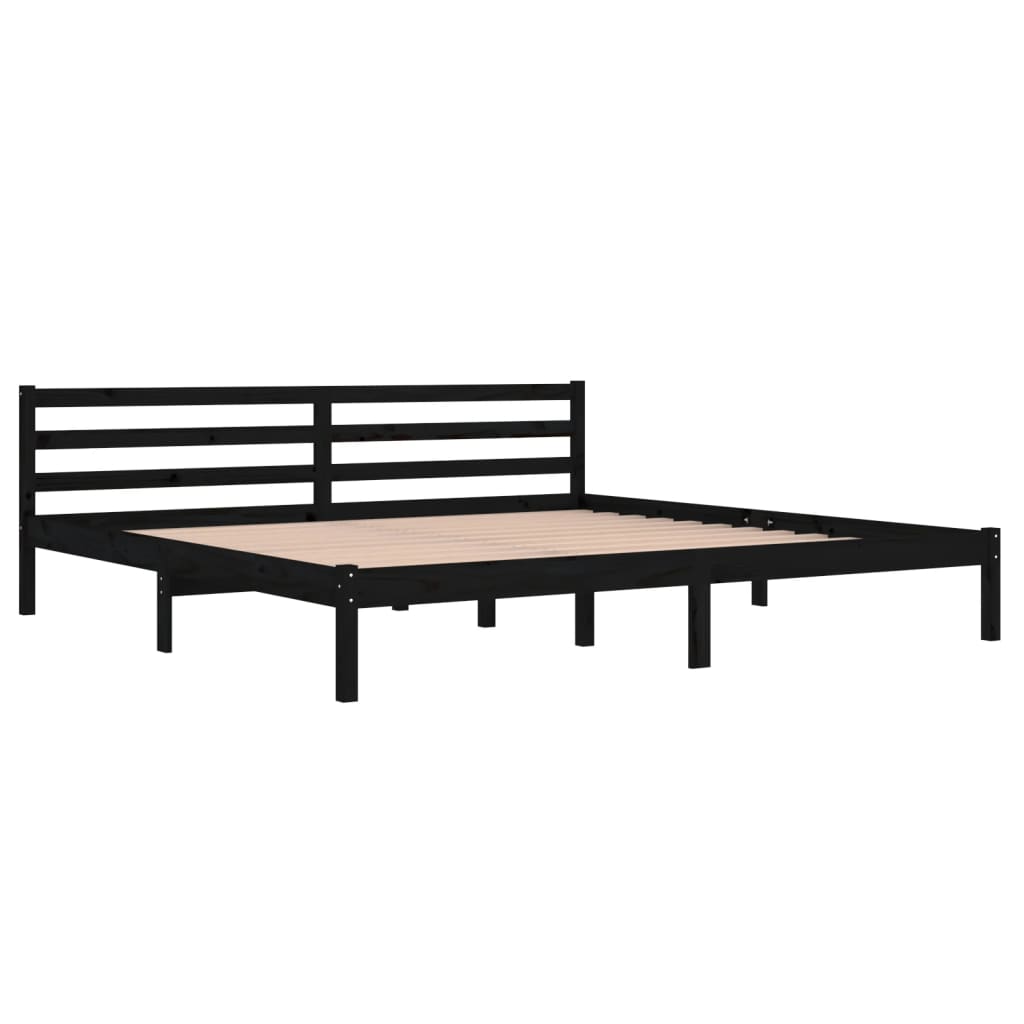 vidaXL Bed Frame without Mattress Solid Wood Pine 200x200 cm Black