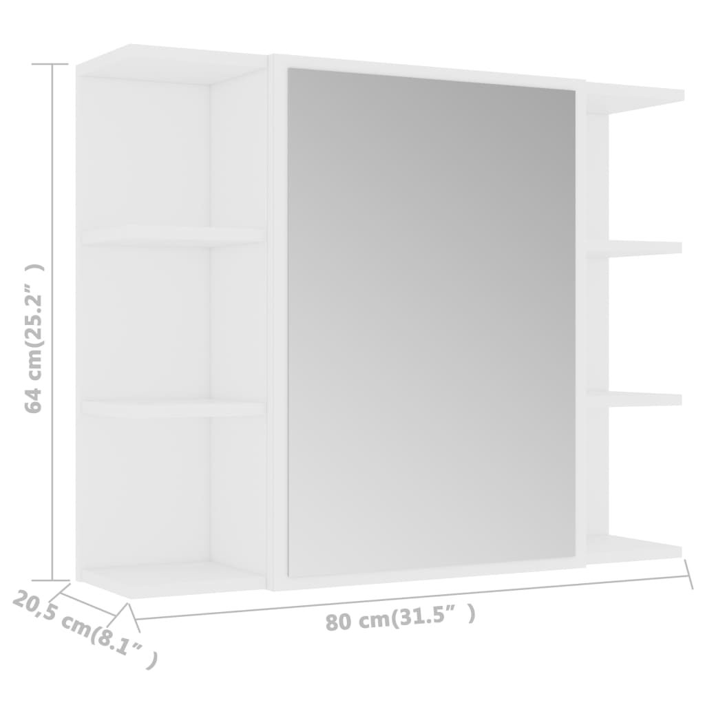 vidaXL 3 Piece Bathroom Furniture Set White Engineered Wood