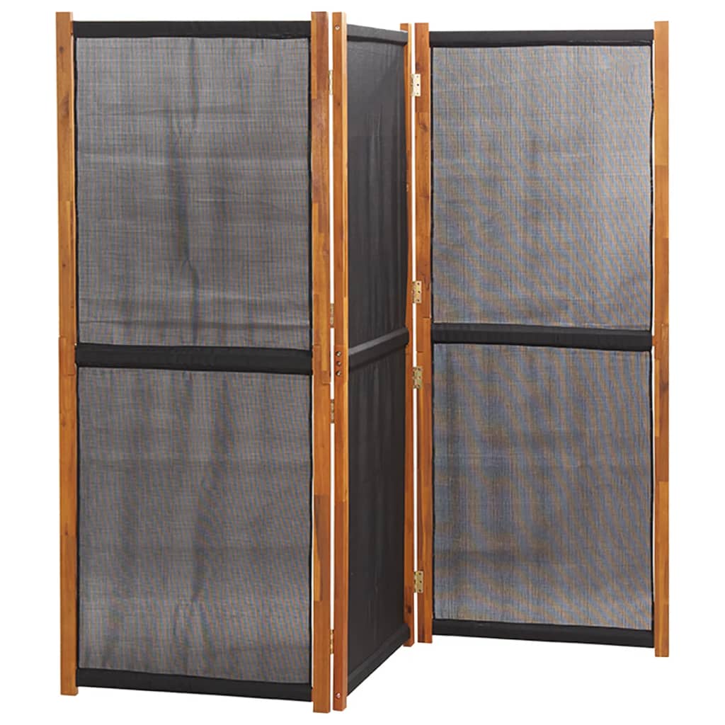 vidaXL 3-Panel Room Divider Black 210x180 cm