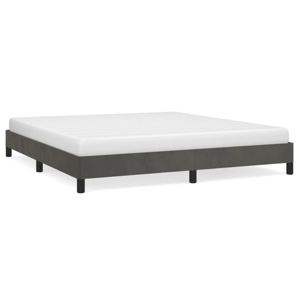 vidaXL Bed Frame without Mattress Dark Grey 183x203 cm King Velvet