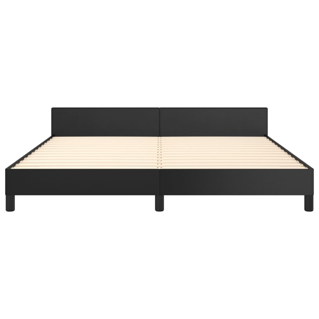 vidaXL Bed Frame with Headboard without Mattress Black 180x200 cm Super King