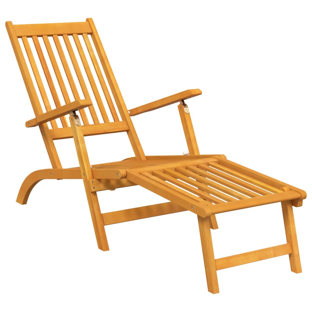 vidaXL Outdoor Deck Chairs with Footrests 2 pcs Solid Wood Acacia