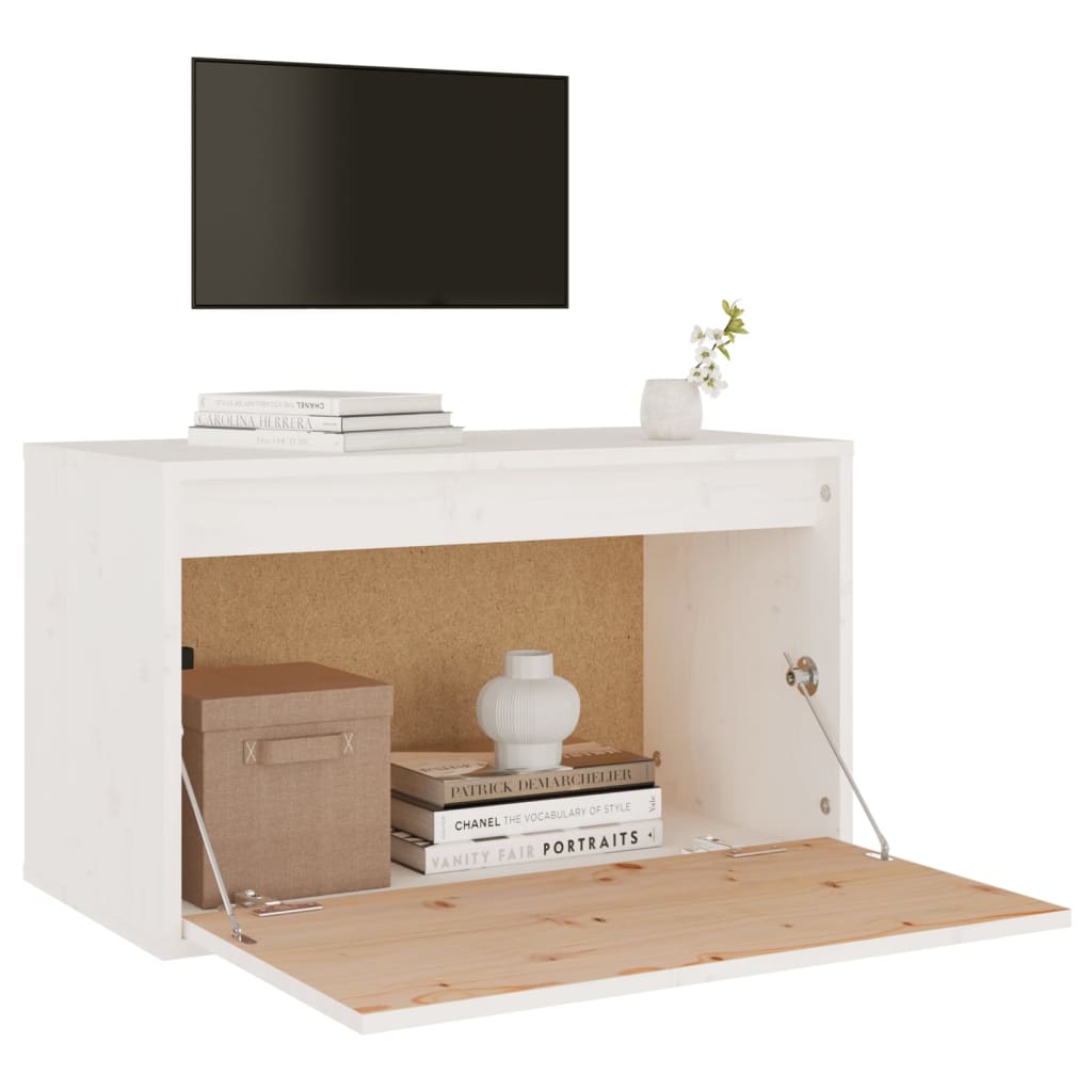 vidaXL Wall Cabinet White 60x30x35 cm Solid Pinewood