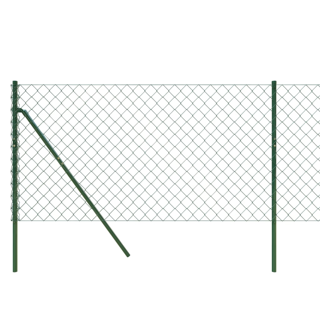 vidaXL Chain Link Fence Green 0.8x10 m