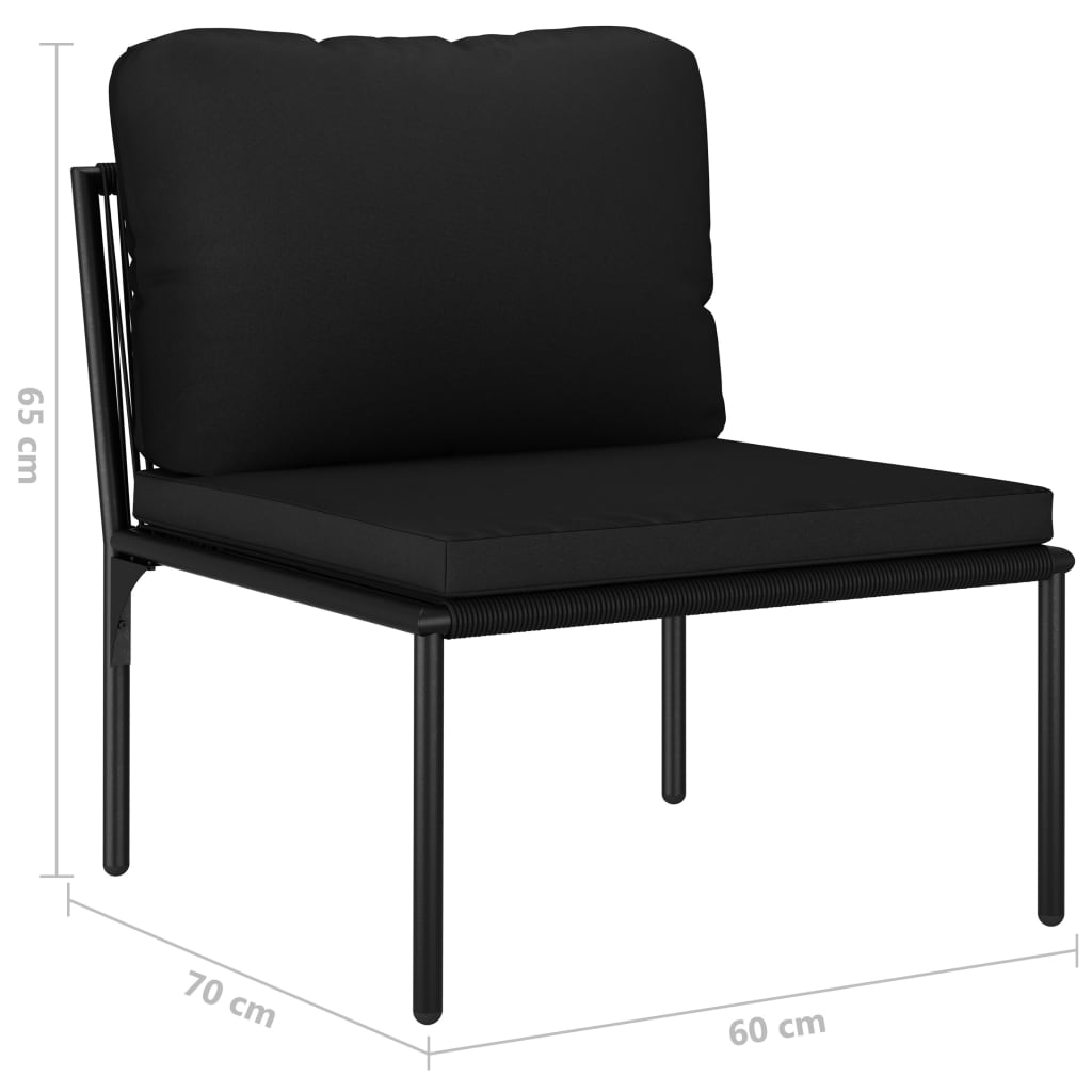vidaXL 6 Piece Garden Lounge Set with Cushions Black PVC