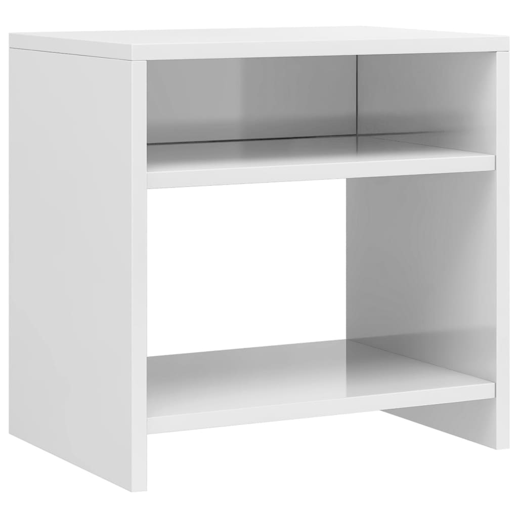 vidaXL Bedside Cabinets 2 pcs High Gloss White 40x30x40 cm Engineered Wood