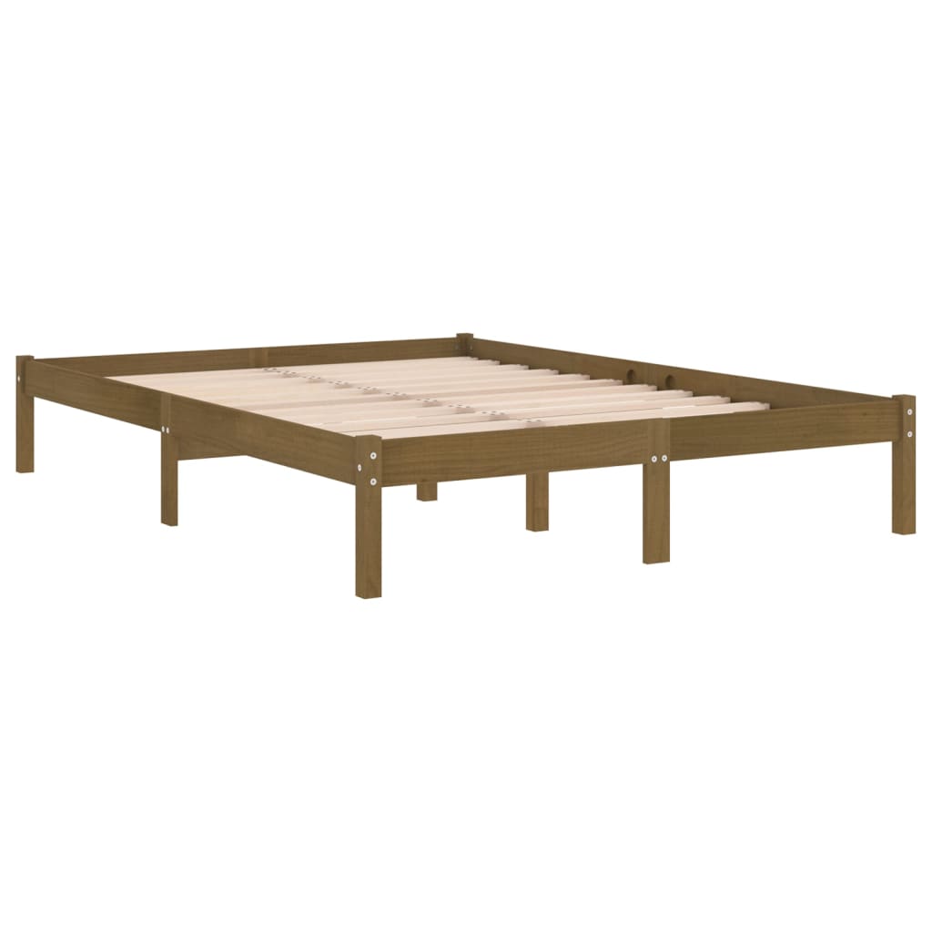 vidaXL Bed Frame without Mattress Honey Brown Solid Wood 160x200 cm