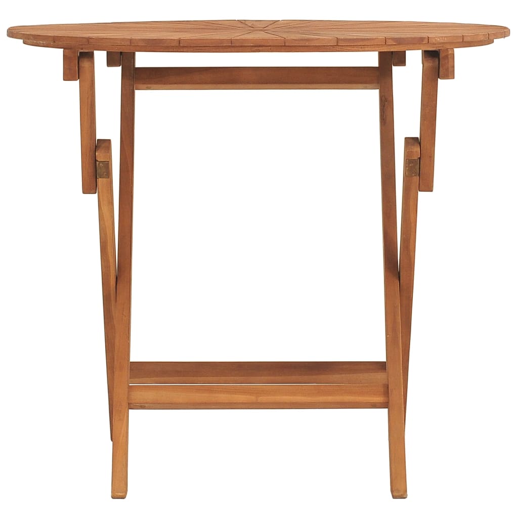 vidaXL Folding Garden Table Ø 85x75 cm Solid Wood Teak