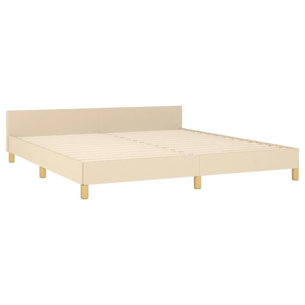 vidaXL Bed Frame without Mattress Cream 180x200 cm Super King Fabric