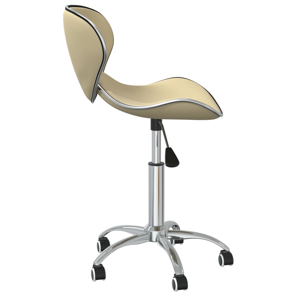 vidaXL Swivel Dining Chairs 2 pcs Cream Faux Leather