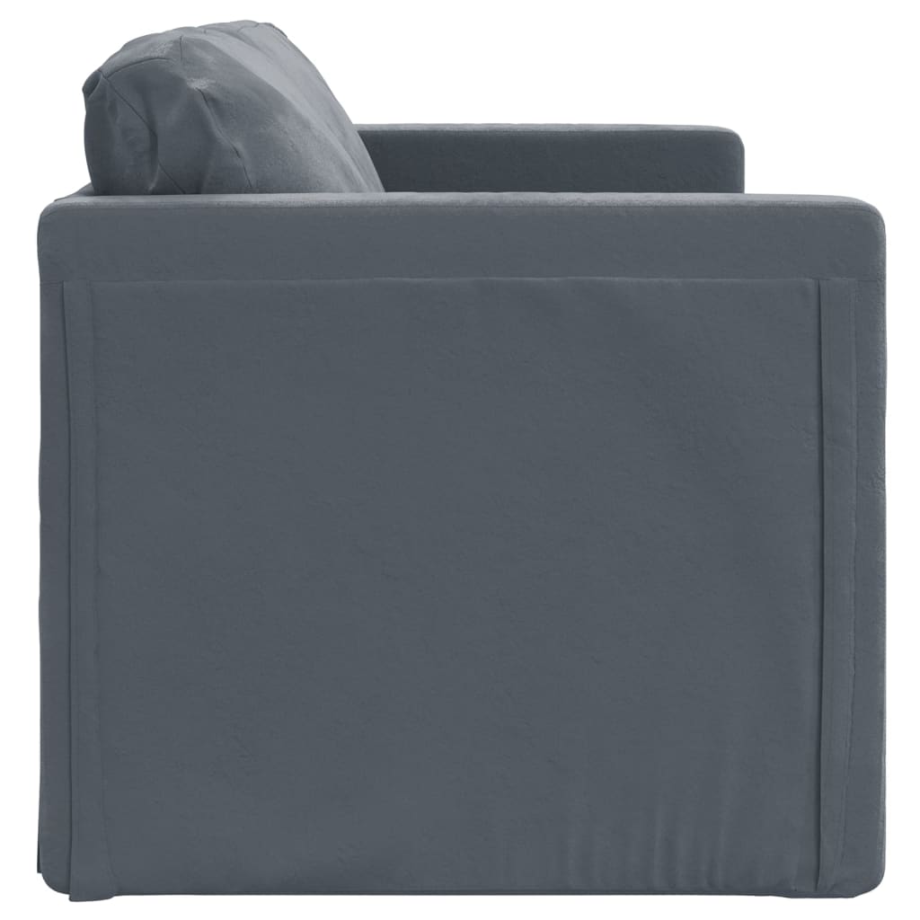 vidaXL Floor Sofa Bed 2-in-1 Dark Grey 122x204x55 cm Velvet