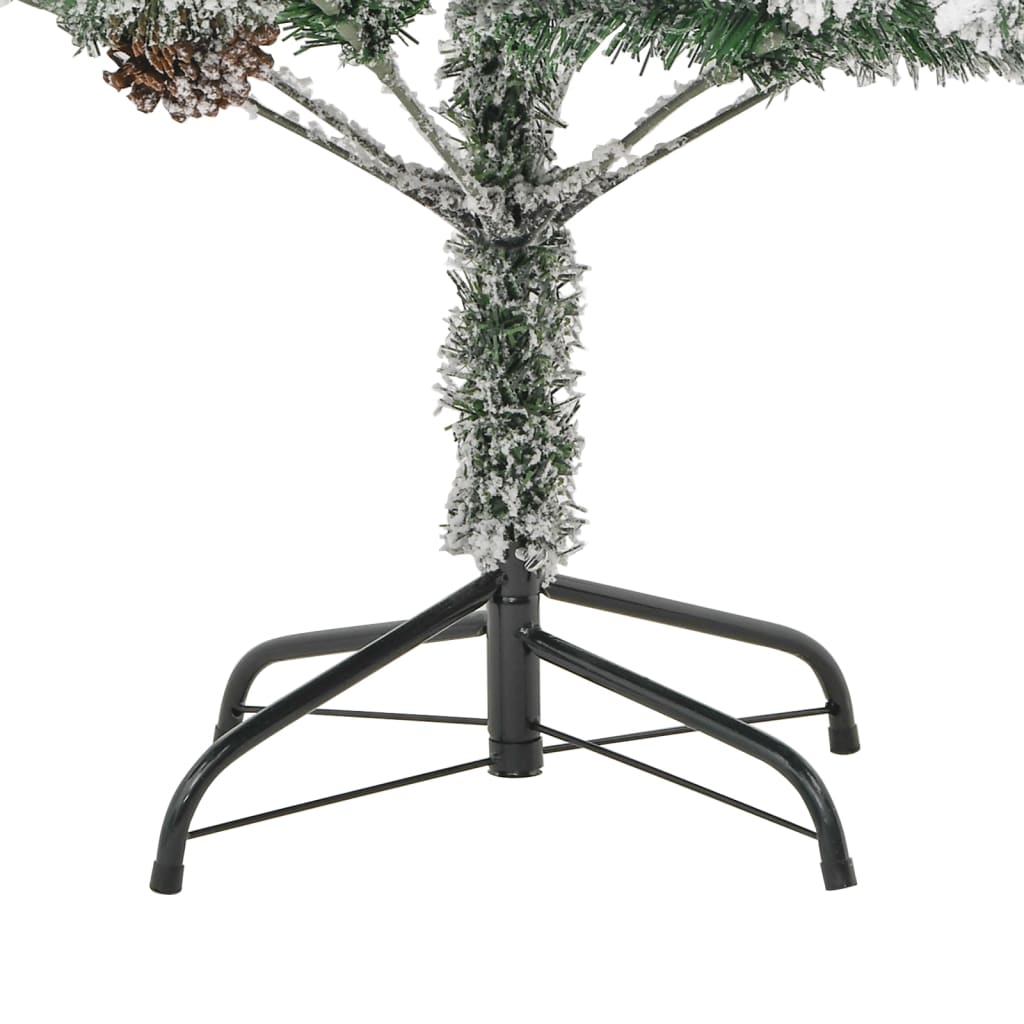 vidaXL Pre-lit Christmas Tree with Flocked Snow&Cones 225 cm PVC&PE