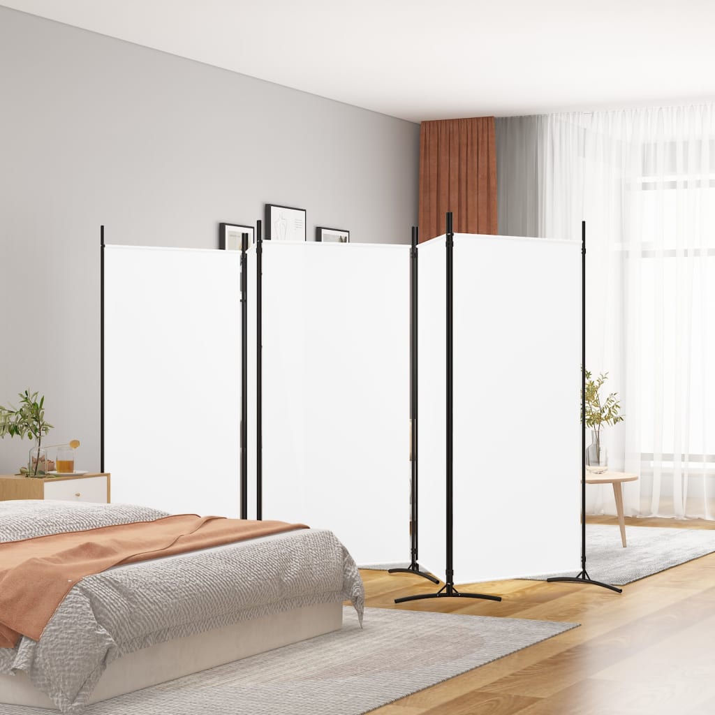 vidaXL 5-Panel Room Divider White 433x180 cm Fabric