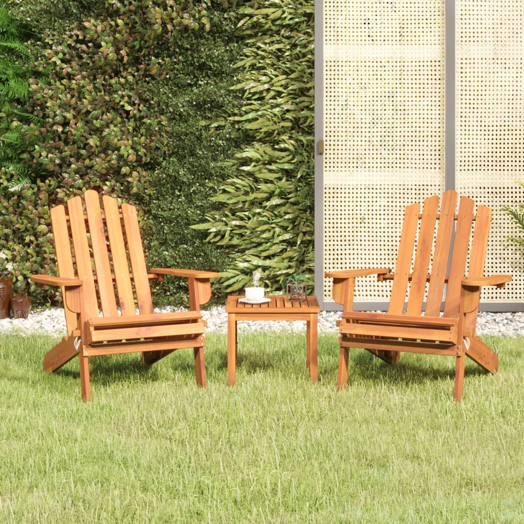 vidaXL 3 Piece Adirondack Garden Lounge Set Solid Wood Acacia