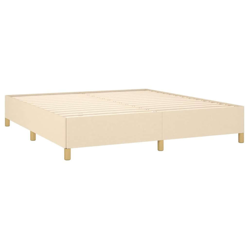 vidaXL Bed Frame without Mattress Cream 180x200 cm Super King Fabric