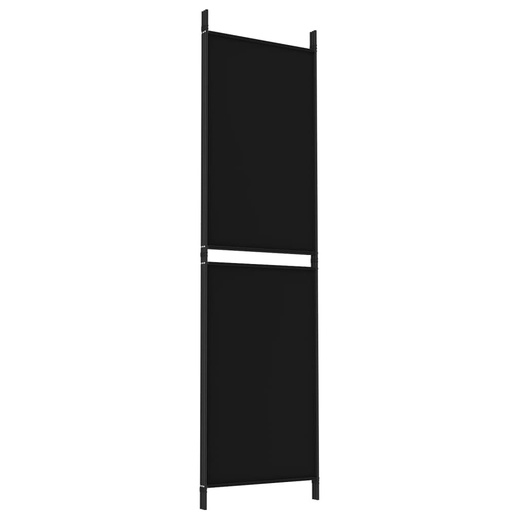 vidaXL 3-Panel Room Divider Black 150x180 cm Fabric