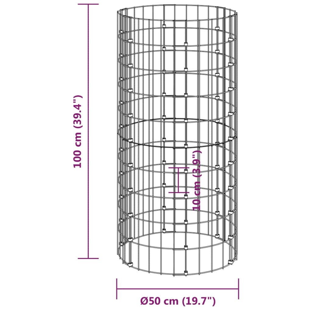 vidaXL Garden Composter Ø50x100 cm Galvanised Steel