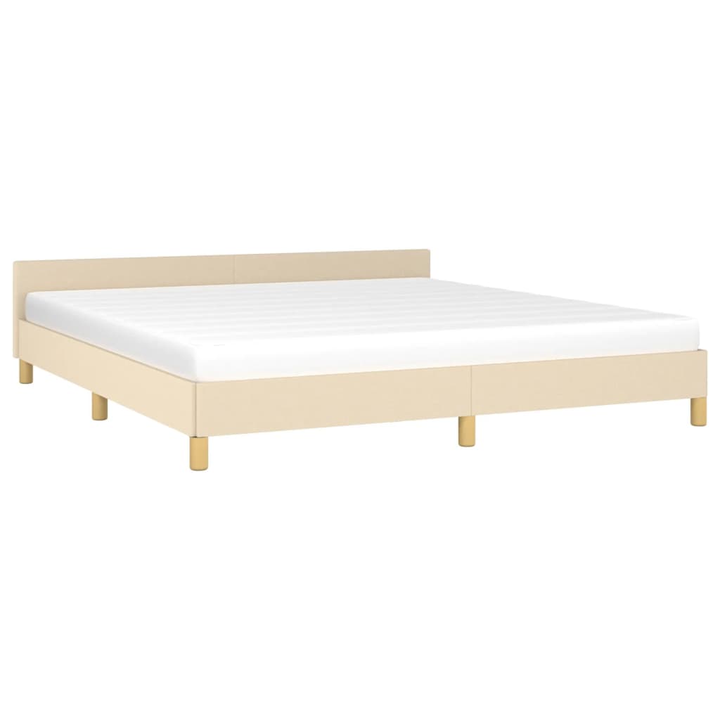 vidaXL Bed Frame without Mattress Cream 180x200 cm Super King Fabric