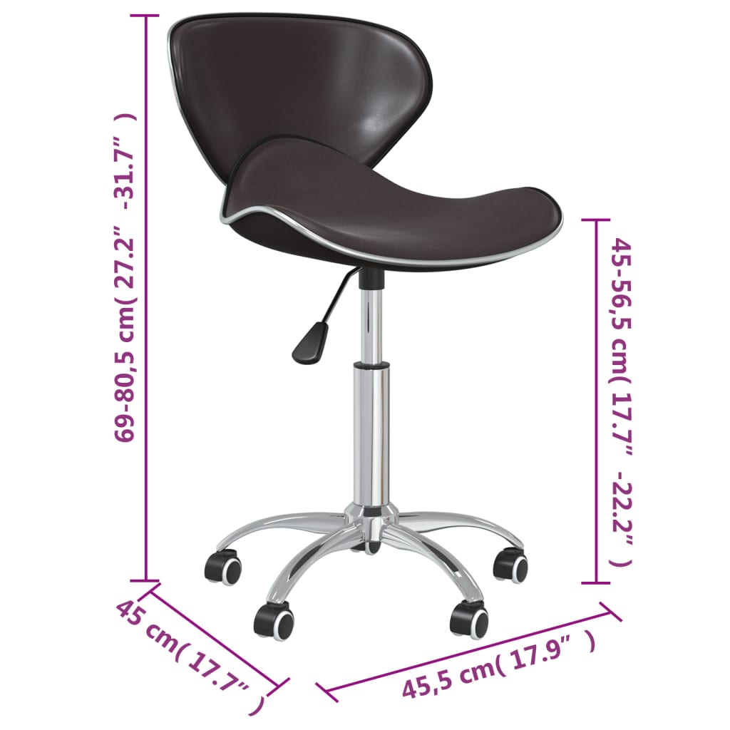 vidaXL Swivel Dining Chairs 2 pcs Brown Faux Leather