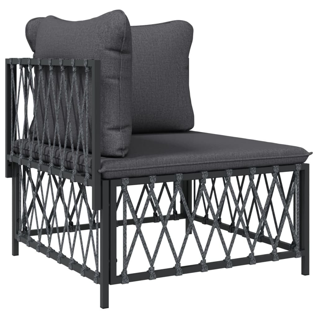 vidaXL 5 Piece Garden Lounge Set with Cushions Anthracite Steel