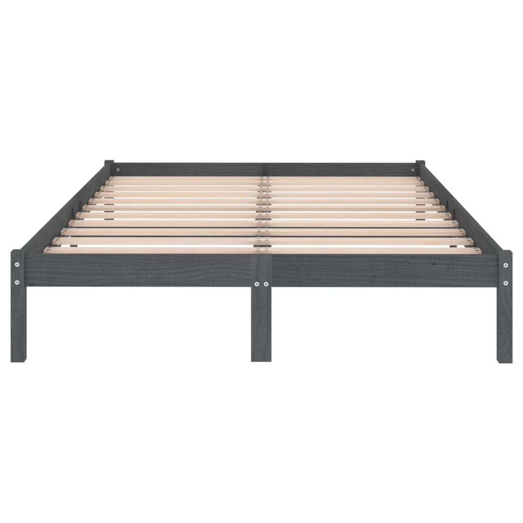 vidaXL Bed Frame without Mattress Grey Solid Wood 160x200 cm