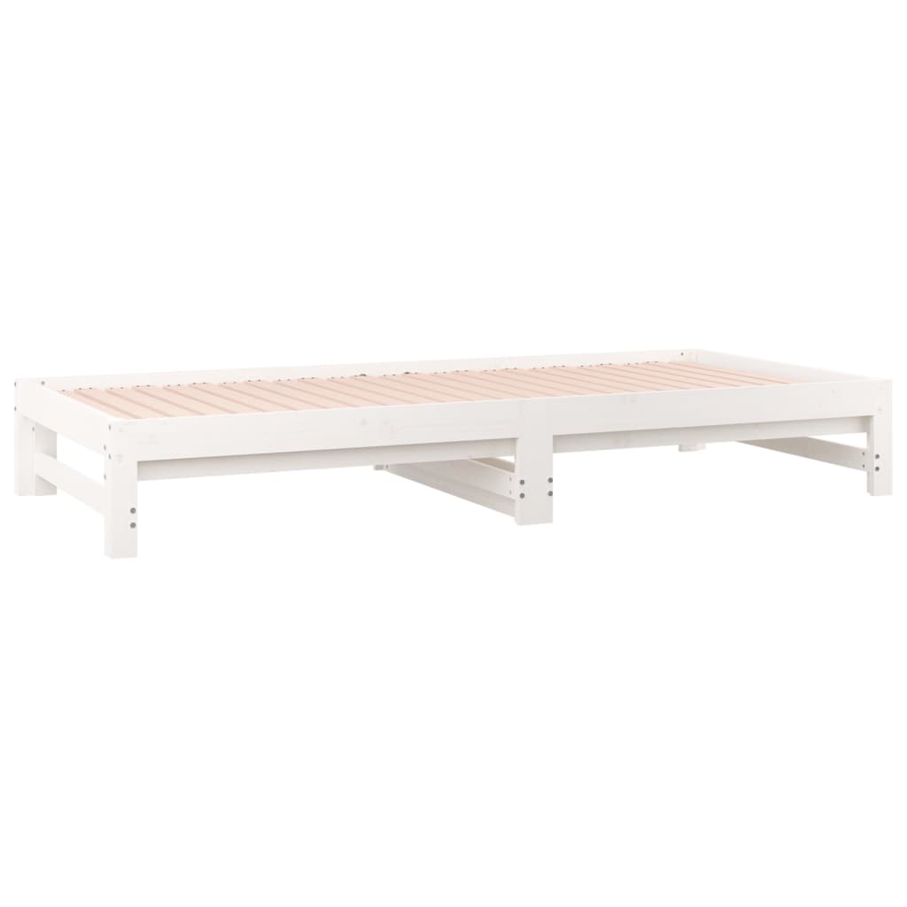 vidaXL Pull-out Day Bed White 2x(90x200) cm Solid Wood Pine