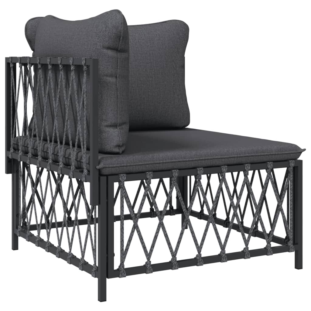 vidaXL 4 Piece Garden Lounge Set with Cushions Anthracite Steel