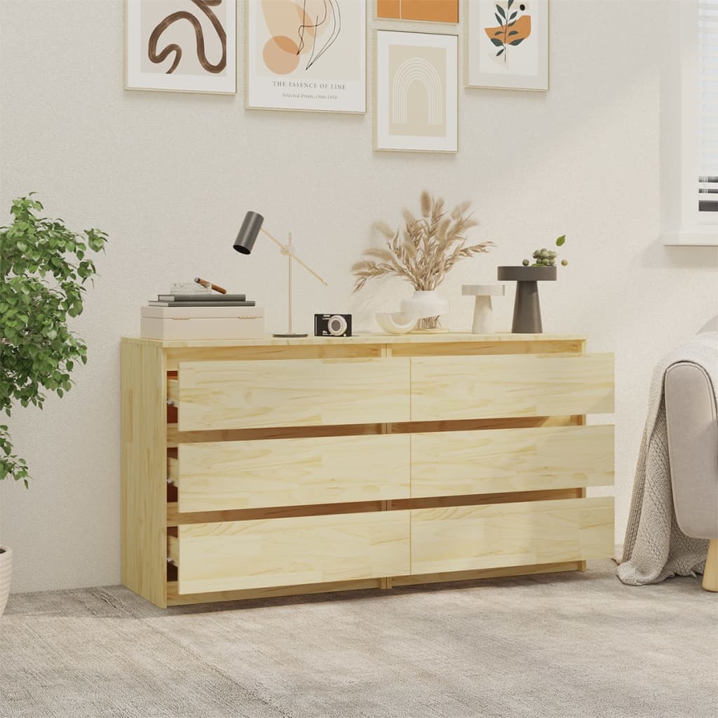 vidaXL Bedside Cabinets 2 pcs 60x36x64 cm Solid Pinewood