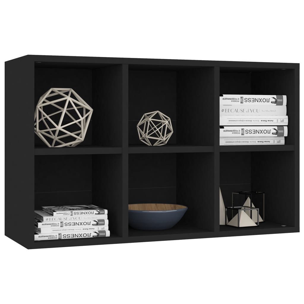vidaXL Book Cabinet/Sideboard Black 66x30x98 cm Engineered Wood